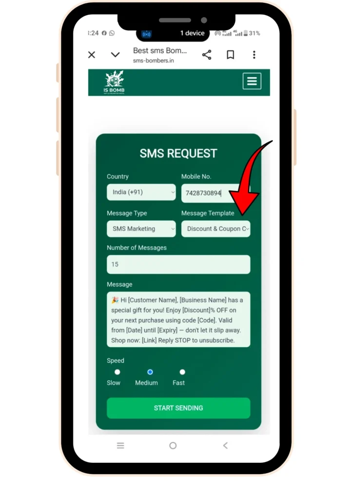 Fast & Free SMS Bomber Online Tool – Easy Prank Messaging 14 Sms-bomber-Screenshot-Choose-Message-Template