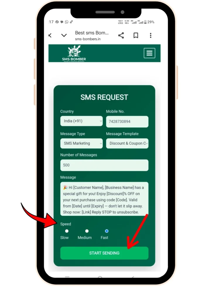 Fast & Free SMS Bomber Online Tool – Easy Prank Messaging 18 Sms-bomber-Screenshot-Choose-speed-or-then-sending-message