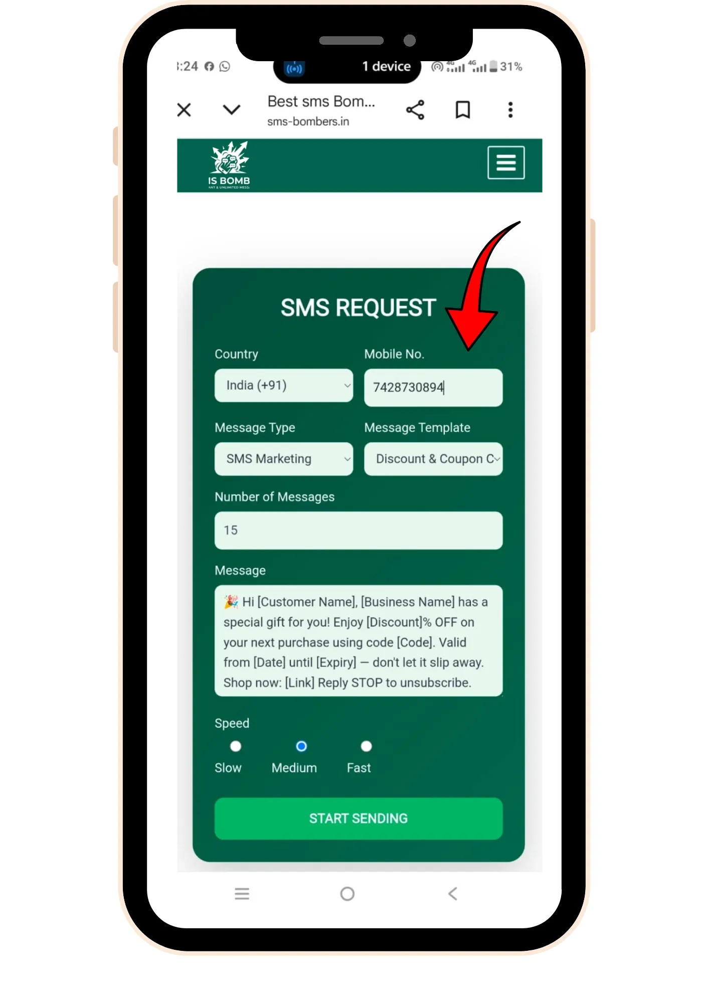 Fast & Free SMS Bomber Online Tool – Easy Prank Messaging 10 Sms-bomber-Screenshot-Type-a-number